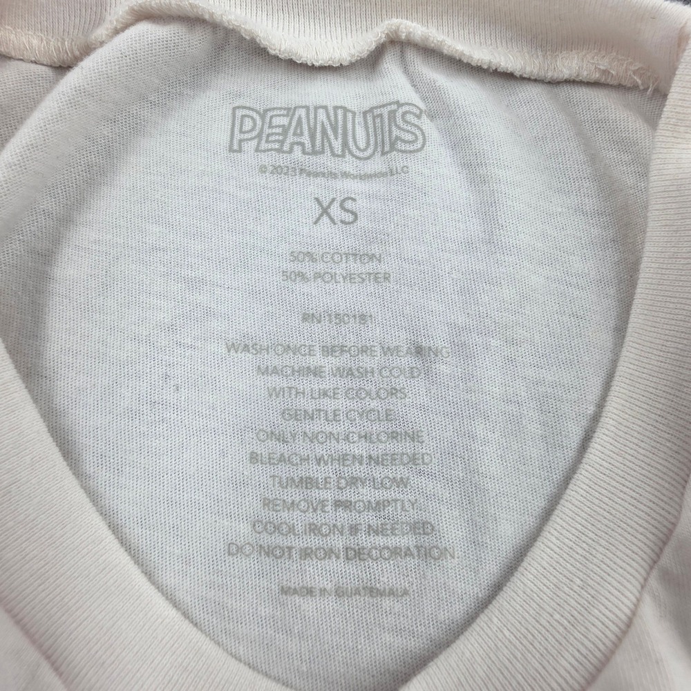 Peanuts Lucy Snoopy My Dog is my Valentine Graphic T-Shirt Cream XS - Picture 4 of 6